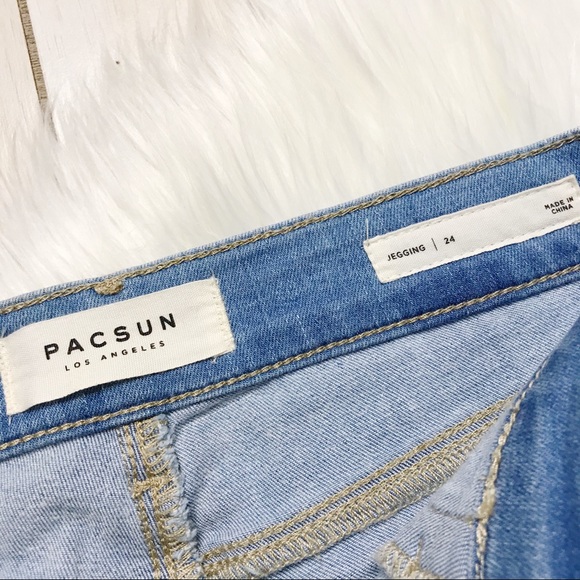PacSun Light Wash Distressed Jeggings Jeans Skinny - Picture 8 of 9